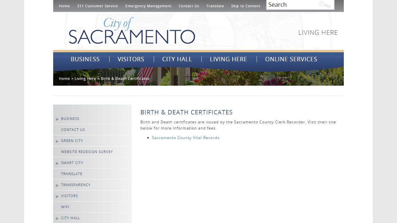 Birth & Death Certificates - City of Sacramento